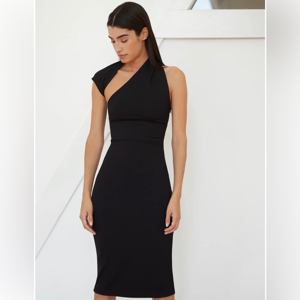 Marcella NYC Manhattan One Shoulder Sleeveless Midi Dress